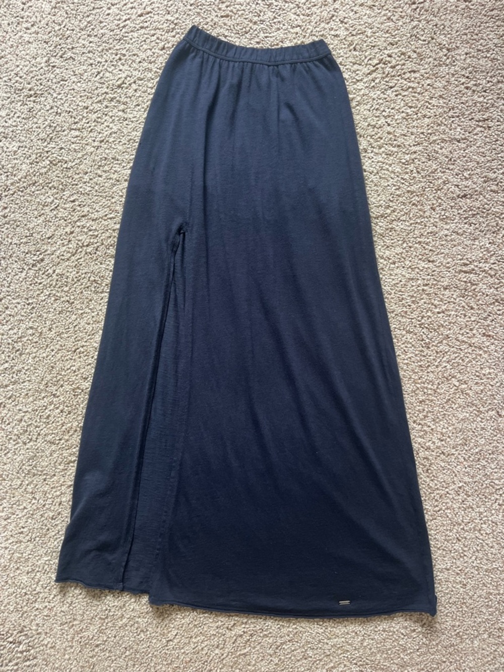 Navy Blue Maxi Skirt with Side Slit